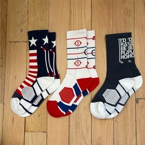 Socks, NWOT, Hockey Themed Set of 3